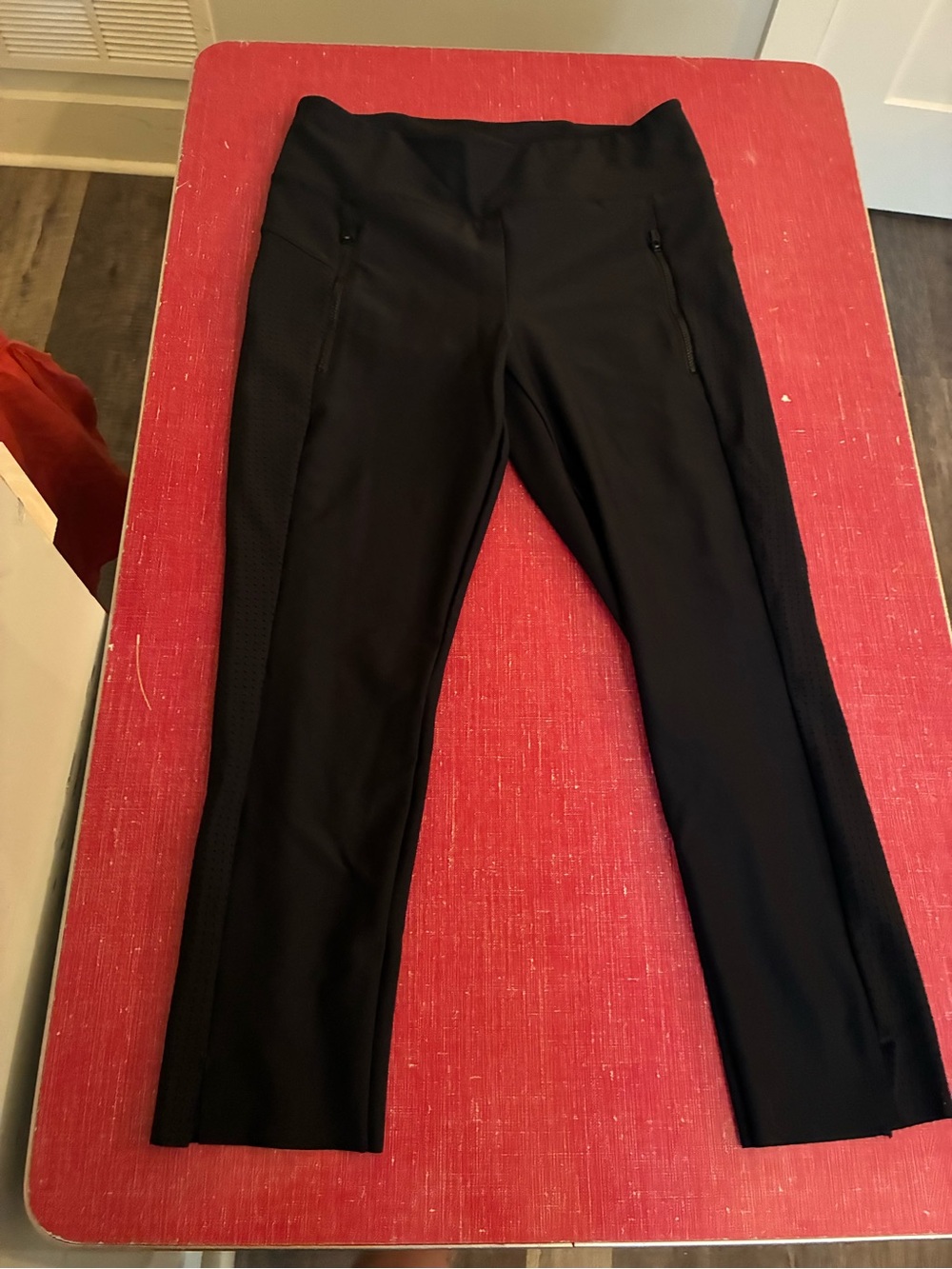 Athleta Black Slim Fit Straight Leg Performance Pants Pockets Stretch Ankle M